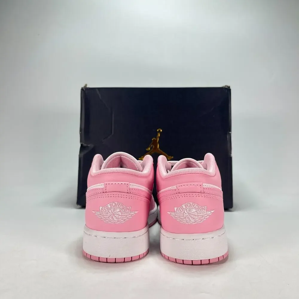 Nike Air Jordan 1 Low Medium Soft Pink White Sneakers 553560-614 Youth Size 4.5